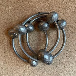 Gunmetal ball bracelet set of 3.
